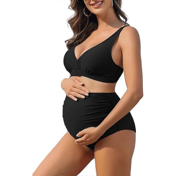 Charmleaks Højtaljet Bikini Sæt til Gravide black S