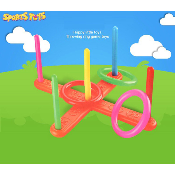 Hoop Ring Toss Plast Ring Toss Quoits Trädgårdsspel Pool Leksak Utomhus Kul Set NY