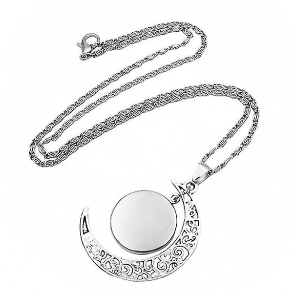 Fashion Halsband Astrologi Galaxy Crescent Moon Glas Pärla Hänge Halsband Kristall Smycken Gåvor