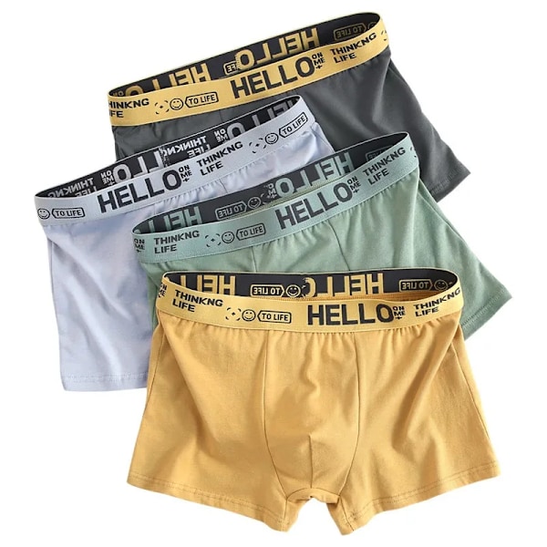 6-pack Herr Underkläder Bomullsboxershorts Män Ren Trosor Shorts Andningsbara Bekväma Mjuka Plus Size Blandade Färger