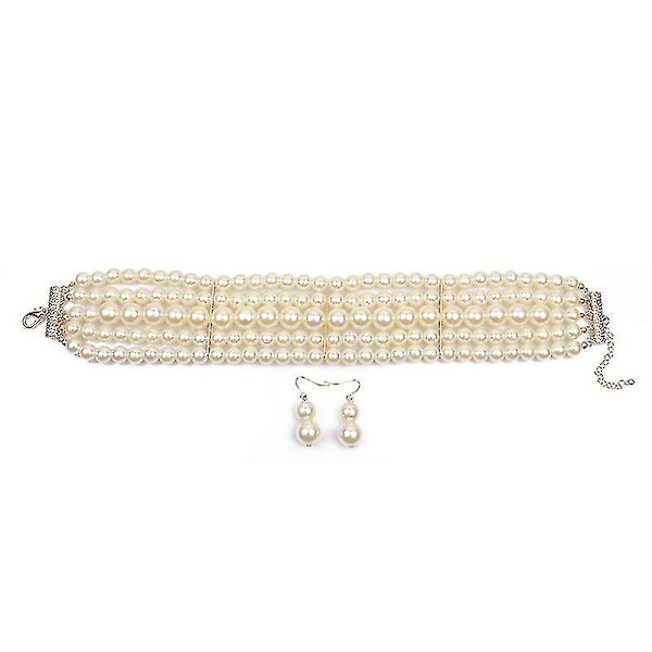 Pearl Elegant Smykkesæt Luksus Bryllupssæt Dame Halskæde