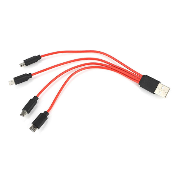 Multi Opladerkabel Splitter Universal 4 i 1 Multi USB Kabel Opladerledning til Flere Enheder til Android Telefon Tablet Multicolor