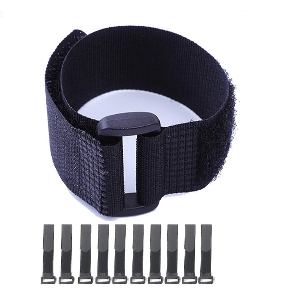 Hook And Loop Cable Straps,black Self-adhesive Nylon Straps Cable/securing Straps With Buckles,adjustable Reusable