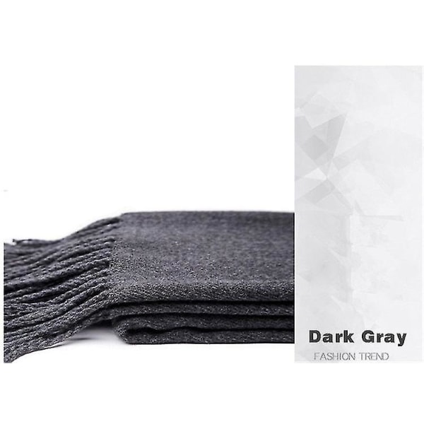 Elegant grå herrhalsduk Vinter Faux Cashmere Herrhalsduk Svart Marinblå Dark Grey