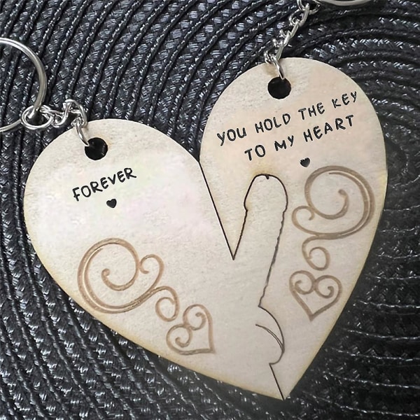 Du holder nøglen til mit hjerte Par nøglering Valentinsdag Voksne gaver til kæresten, kæresten, hans og hende