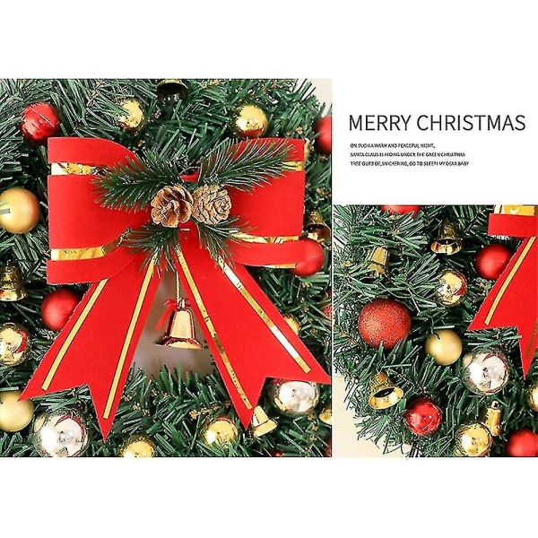 30 cm julekrans med lys Forbelyst julepynt hoveddør kunstig fyrrekrans