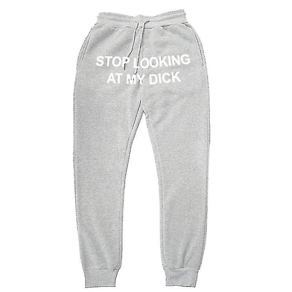 Brevtryck Casual Byxor För Män Och Kvinnor Dragsko Lös Hög Midja Sportbyxor 8 white XXXL
