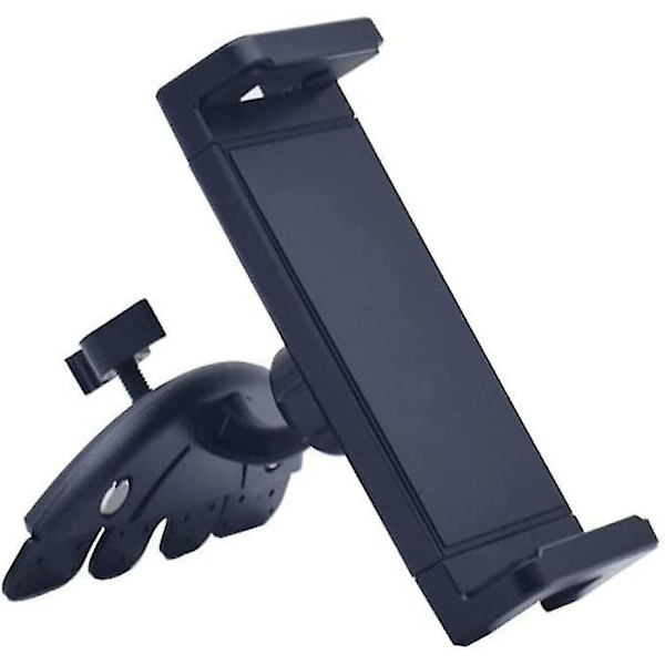 Auton CD-sovittimen puhelinteline, 360 asteen matkapuhelimen pidike hands-free-käyttöön CD-soittimelle tabletille ja älypuhelimelle 15 tuuman sisällä, musta