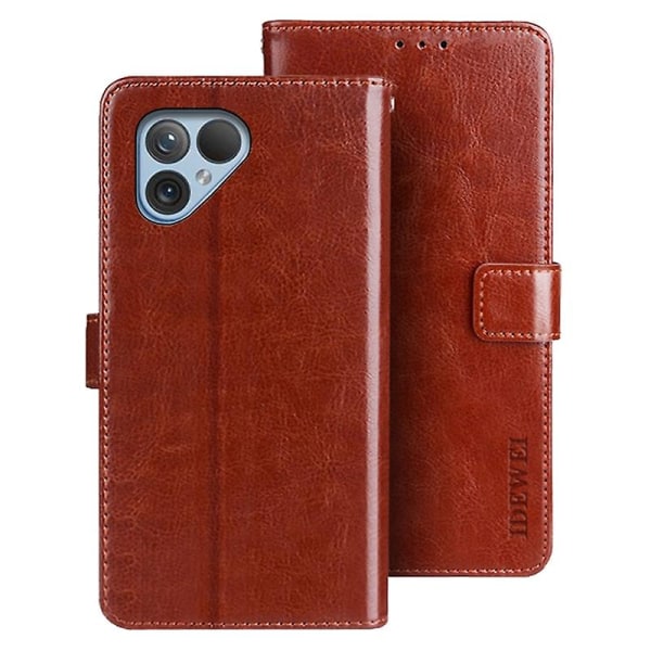 IDEWEI For Fairphone 5 Case Stand Lommebok Telefon Skinndeksel