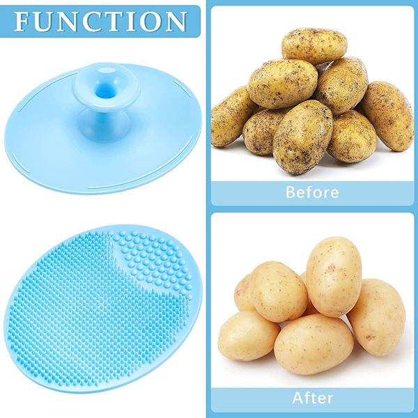Silikonborste för grönsaker, 2 st, flexibel grönsaksskrubb, frukt- och grönsakstvätt, majssilkavlägsnare, potatisskrubb, silikonborste för majs, morot, P