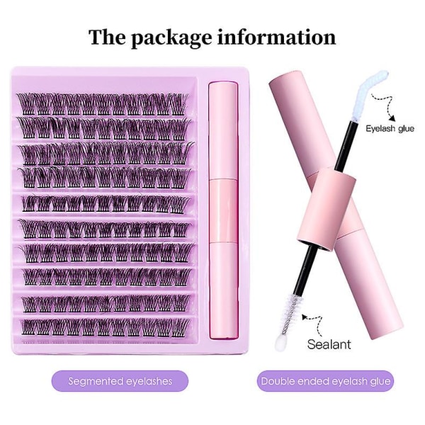 Diy Lash Extension Kit, lash Clusters With Bond And Seal Individual Lashes Kit 110 pcs