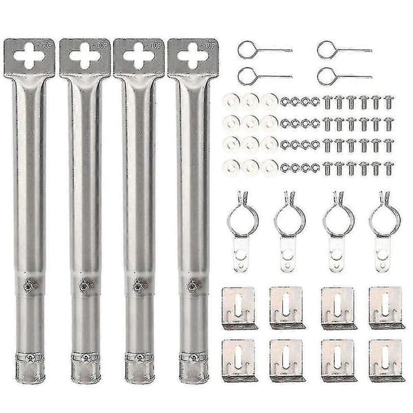 4 stk Universal Justerbar Rustfrit Stål BBQ Gasgrill Erstatnings Lige Rørbrænder Barbec-FA-