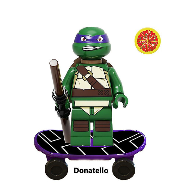 12 stk. Teenage Mutant Ninja Turtles Serie Raphael Leonardo Michaelangelo Donatello Minifigur Mini Samlet Byggeklods Legetøj Børnegave