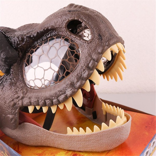 Halloween Jurassic World Dinosaur Cosplay Maske Tyrannosaurus Rex Bevegelig Munn Nyhet Maske Festdrakt Rekvisita Brown