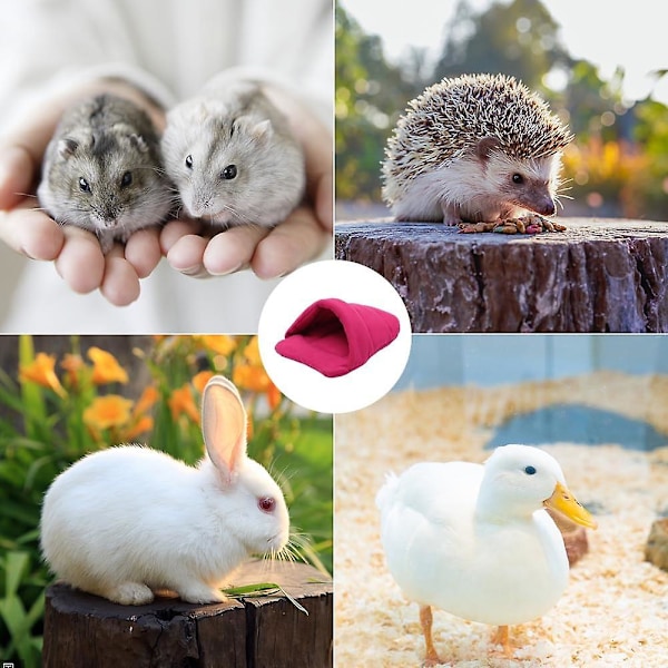 (rosa rød) marsvin seng hamster seng sovepose hule rede pute myk varm marsvin hus kjæledyr vinter sengetøy bur tilbehør for små dyr Sq