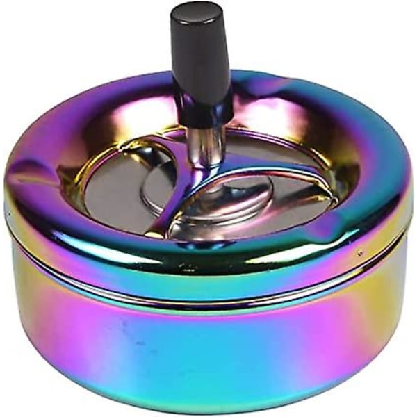 Roterende askebæger i regnbue design - Multifarvet - Diameter: 11cm