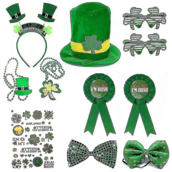 St. Patrick's Day Irish Festival Green Party Kostume Sæt Fancy Dress Up Accessories