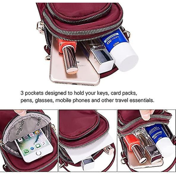 Kvinnor Vattentät Nylon Små Crossbody-väskor Mobilplånbok Smartphone-plånbok Med Handy Carry