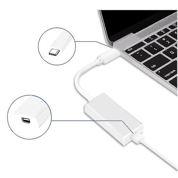 1x Thunderbolt 3 til Thunderbolt 2 Adapter Type C Kabel USB til Macbook Air Pro