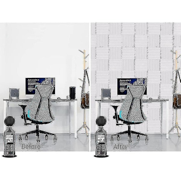 12 stk Akustisk Skumpanel, Studio Kilefliser, Akustisk Skum Lyddemping Studiobehandling Veggpanel, etc.