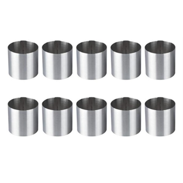 10 Pieces Stainless Steel Mousse Rings Round Biscuit Cutter Cake Mold Kitchen Baking Tool For Tart