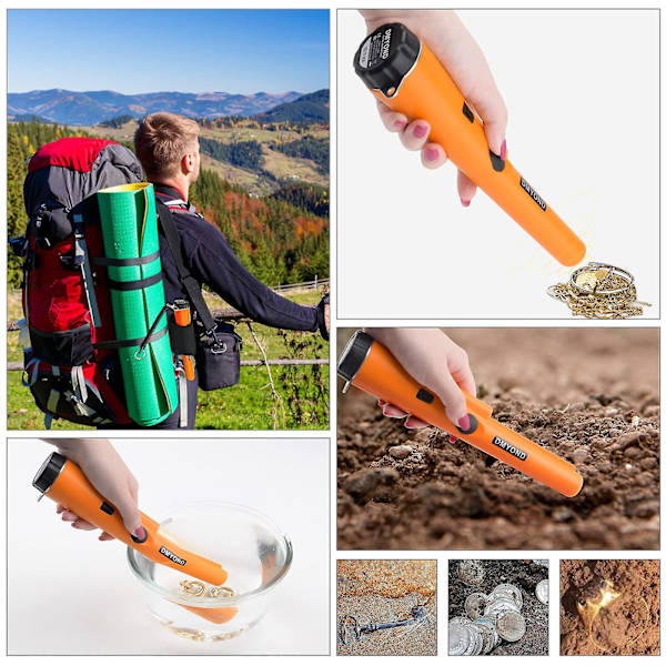 Metaldetektor Pinpointer, Professionel Vandtæt Håndholdt Pinpointer Wand, Søg Skatte Pinpointing Finder Probe Med 9v Batteri Og Led Til Adu