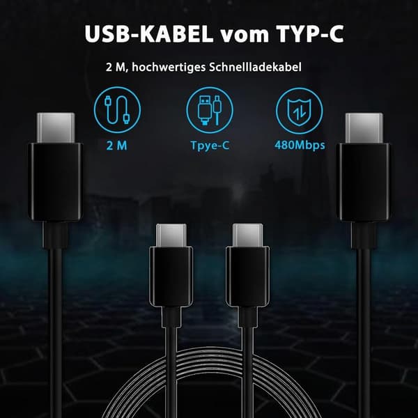 45W USB-C Hurtiglader med Kabel, Kompatibel med Samsung Galaxy & iPhone 15[JUN] 2PC, svart 2PC,black 1.5m data cable