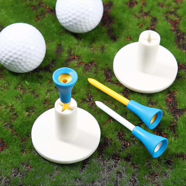 12 stk. Golf Range Tees Sæt Gummi Golf Tees Til Range Måtter Golf Gummi Tees Driving Range Med 6 stk. Golf Tees Til Øve Måtte Blandet Størrelse White