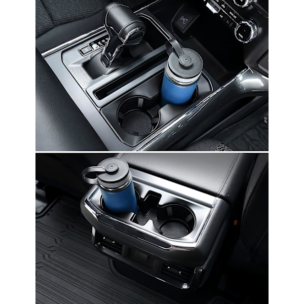 Auton mukitelineen alusta, 2 kpl universaalia liukumatonta iskunkestävää auton alustaa mukitelineisiin, auton lisävarusteet autoon, maasturiin, kuorma-autoon (musta)