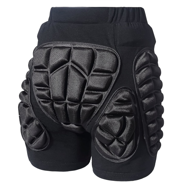 3d Protection Hip Butt Eva Paded Short Pants Protective Gear Guard Impact Pad Ski Ice Skating Snowboard Black XXS