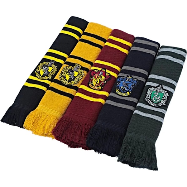 NY Harry Potter Skjerf Varmt Tykt Slytherin Hogwarts College Badge Ravenclaw Hermine Griffing Dusk Skjerf Tilbehør Gaver Black