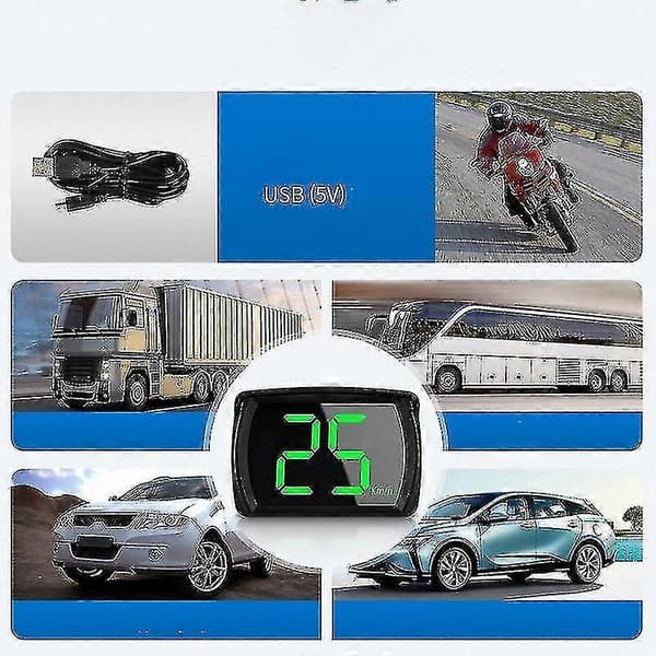 Universal Digital GPS Speedometer HUD til bilhastighedsovervågning i MPH