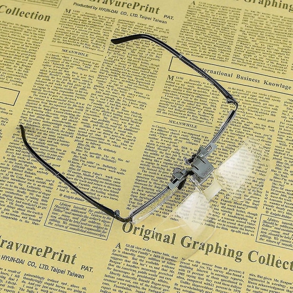 Praktisk 2x Clip-on Förstoringsglas Huvudmonterade Glasögon Akryl Optisk Lins
