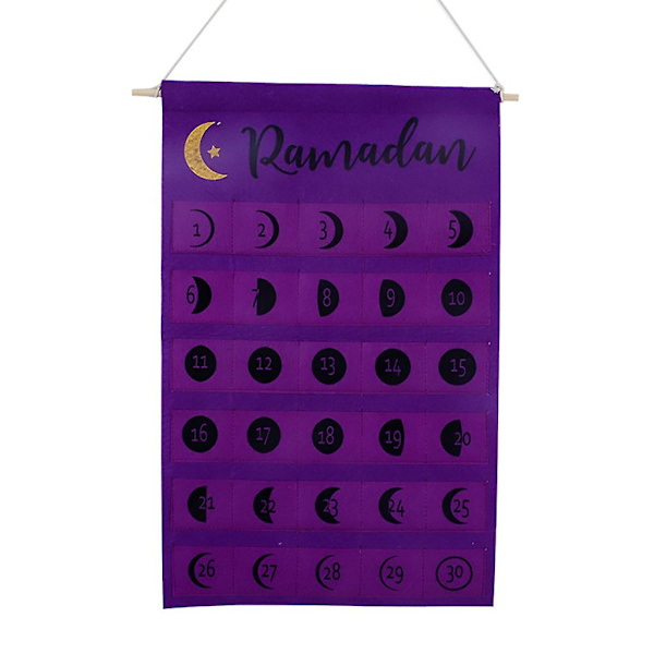 Eid Mubarak Adventskalender Ramadan Dekorasjoner Hjem Henge Countdown Kalender Islamsk Muslimsk Filt Kalender Barn Gave Eid Fest Tilbehør 3