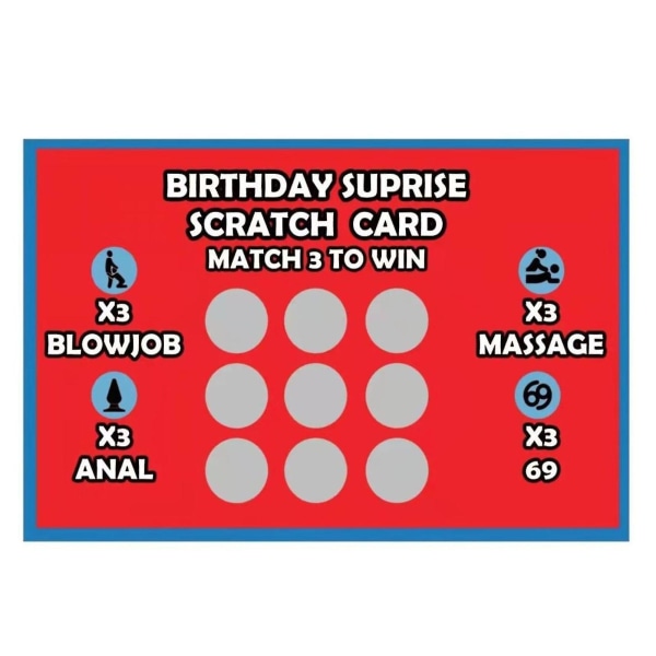 Naughty Adult Scratch Card Interaktiivinen pornografinen raaputusarpa taloon Red