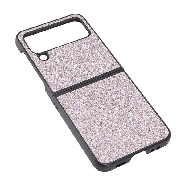 Glänsande Rosa Mobilskal med Mockafoder för Samsung Galaxy Z Flip 4 - Reptåligt