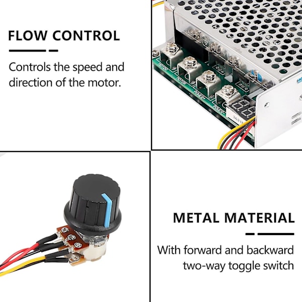 Dc 10-55v 100a 3000w moottorin nopeudensäädin Käännettävä Pwm-ohjaus Eteen- ja taaksepäin -ohjain silver