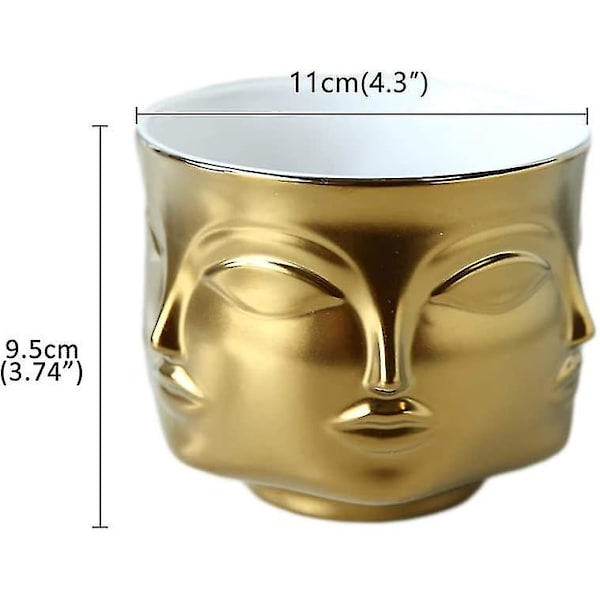 Firesidiget Guld Keramisk Blomsterpotte Hjemmeindretning Sukkulenter Kaktus Multifunktionel Indendørs