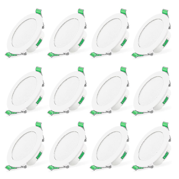12 stk 7w hvite LED-downlights innfelt taklys slankt spotlys