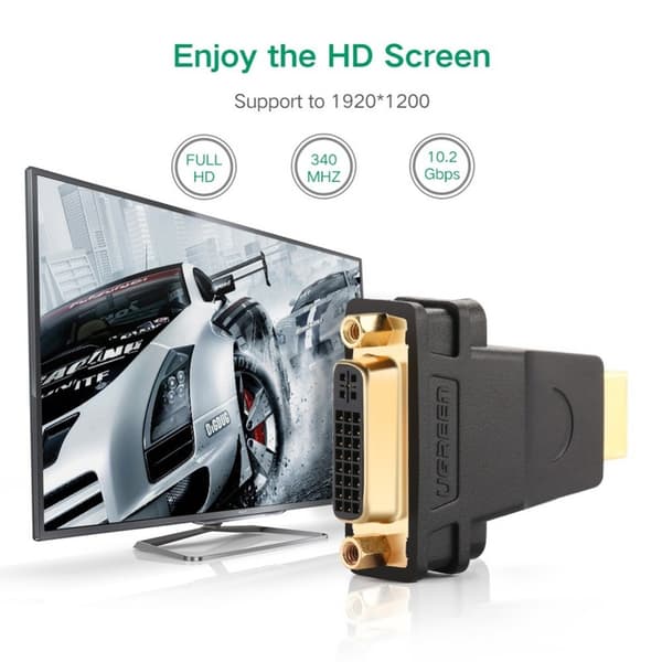UGREEN HD HDMI - DVI 24+5 -sovitin size 34