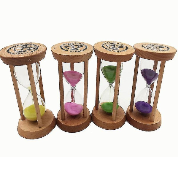 Trä timglas 30 sekunder+1+2+3+5+10 minuter Timer Kreativ present Studie rum Dekoration Timglas Timer 6 stycken set