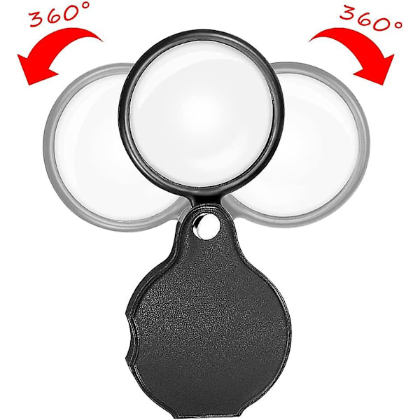 5-pack Heilwiy 10x Mini Förstoringsglas Fickförstoringsglas 50mm Vikbart Fickpresent