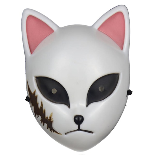Demon Slayer Mask Kimetsu No Yaiba Fox Mask Halloween Cosplay Rekvisitter A