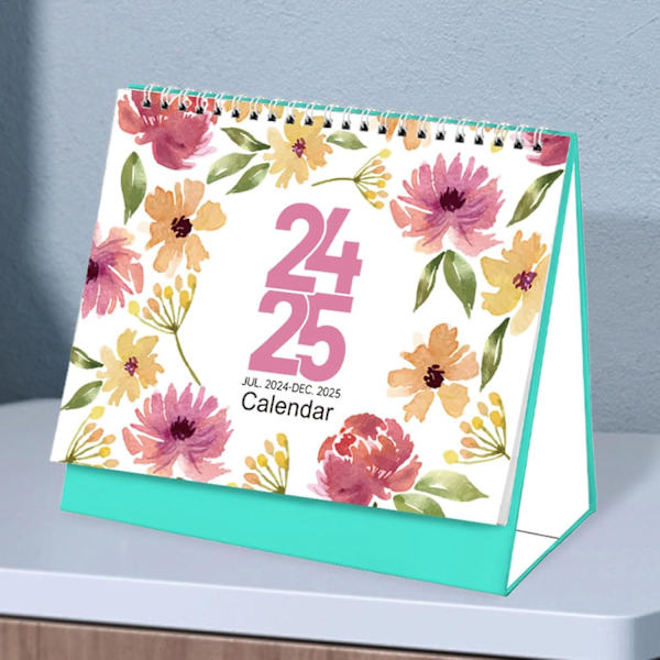 Skrivebords kalender - Estetisk skrivebords kalender for hjemmet | Topp kalender - Juli 2024 til desember 2025 kalender, 8x7 tommer månedlig for enkel organisering