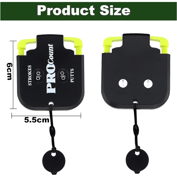 Golf Score Counter, 2-sifret Golf Stroke Counter Clicker med nøkkelring, bærbar Golf Game Scorekeeper One-Touch Reset