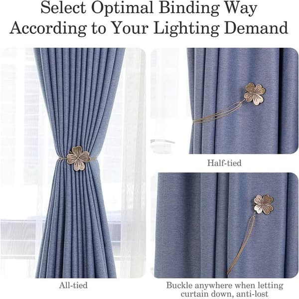 Curtain Buttons, 2-pack Resin Magnetic Curtain Buttons with Adjustable Strap