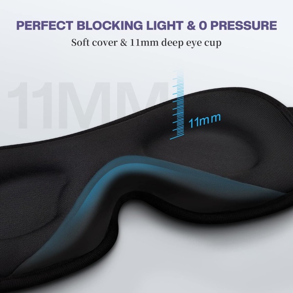 Ultratunn sömnmask för kvinnor och män, Sömnmask för sidoslipare Blackout-ögonmask 3D-formad kopp Ögonbindel