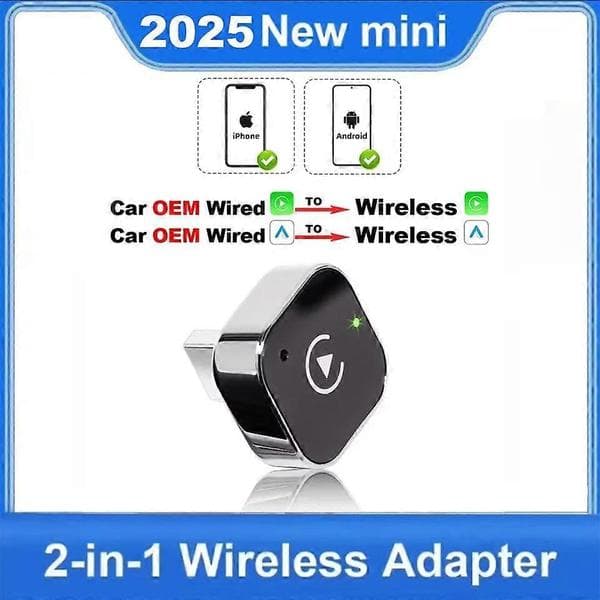 Ny trådløs CarPlay/Android Auto-adapter for Android iPhone-biltilkoblingsboks Kablet til trådløs Smart AI-boks USB-dongle Plug and Play Universal