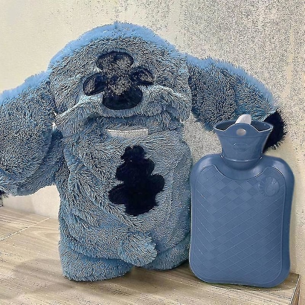 Anime Kawaii Stitch Plys varmtvandsflaske Vinter Hjem Vandpåfyldning Håndvarmer Blue 1 pc