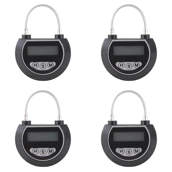 4X Elektronisk Tidslås Timer Lås Beholder Multifunktionel Tidslåsbeholder til Legetøj Sort Black